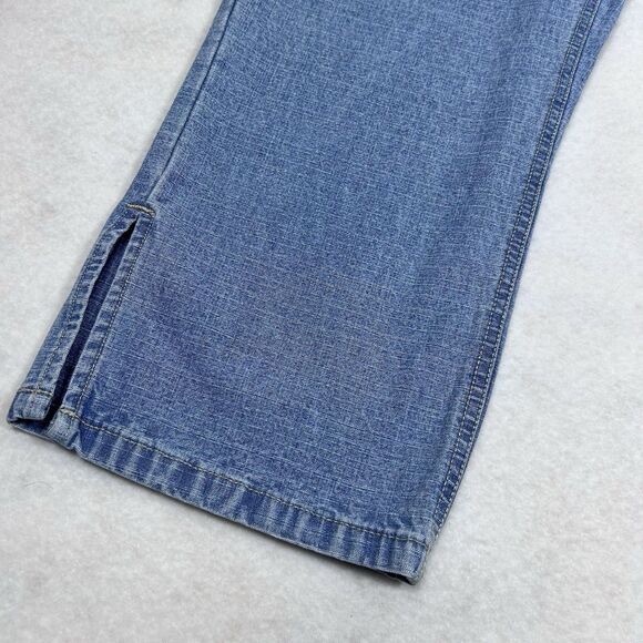 VTG Bill Blass Women’s 14 Capri Jeans Cotton Light Wash High Rise Slit Hem - Picture 3 of 16